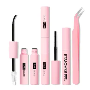 Strong Hold Eyelash Glue Patch, Non-Toxic D Curl Lashes Extension, Personal Use Adhesive Remover Kit, Mixed Length 0.07mm, Eyelash Extensions