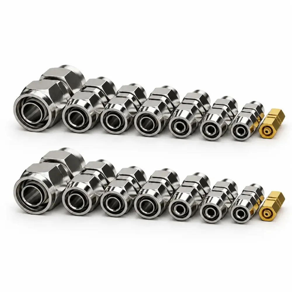 Heavy Duty Truck/RV Pneumatic Air Line Fittings Set (8pcs) - Push-to-Connect Quick Connectors, Leak-Proof 4-16mm Joints, Push-to-Connect Technology Pipes, Pipe Fittings & Accessories