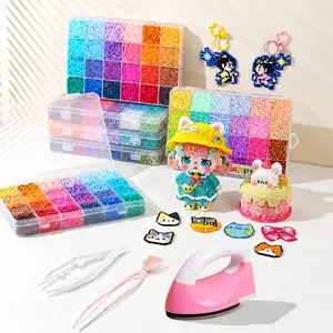 120-Colors Fuse Beads Kit, 3D Pixel Puzzle Melting Beads Set with Pegboards, Ironing Paper, Tweezers & DIY Beading Accessories, Arts & Crafts Kit for Kids & Adults, Jewelry Making & Creative Room Decor Gifts,Teacher appreciation gifts,Graduation gifts