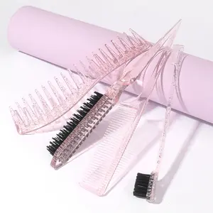 4pcs Hair Brush Set, Triple Tear Design, Side and Back Comb, Wide Tooth Comb, Suitable for Men and Women, Hair Styling Tools