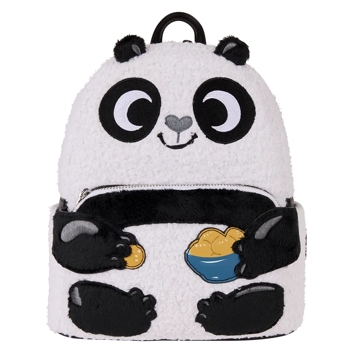 Loungefly Kung Fu Panda Themed Mini Backpack, Fuzzy Game Character Backpack, Geek Character-Themed Cartoon Shape Functional Bag, Fuzzy Backpack, Game Character Backpacks