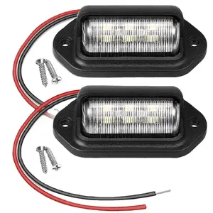 6-LED Number License Plate Light, 12V-24V Car Taillight, Step Courtesy Lights, Decor Light for Cars Truck Trailers Motorcycle Boat Automotive RV