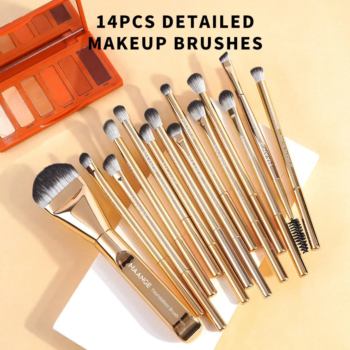 Makeup Brush Set, 14pcs/set Face Makeup Brushes with Soft Bristles, Multifunctional Makeup Tool for Foundation, Powder, Concealers, Eyeshadow, Makeup Accessories, Cosmetic Brush Set, Makeup Brush Kit, Brush Combo