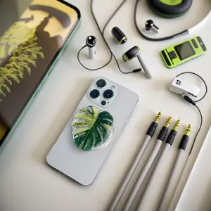 Leaf Phone Stand for All Models, Foldable Desktop Phone Holder, Universal Smartphone Support, Adjustable Design, Perfect for Home & Office Use