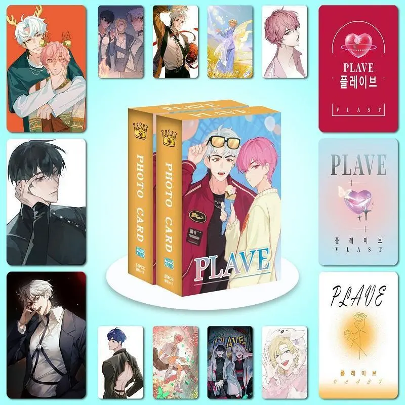 55 Pcs/Set Korean Virtual Boy Group Laser Lomo Card Yejun Bamby Eunho Hamin Cartoon HD Photocard Fans Collection Gift