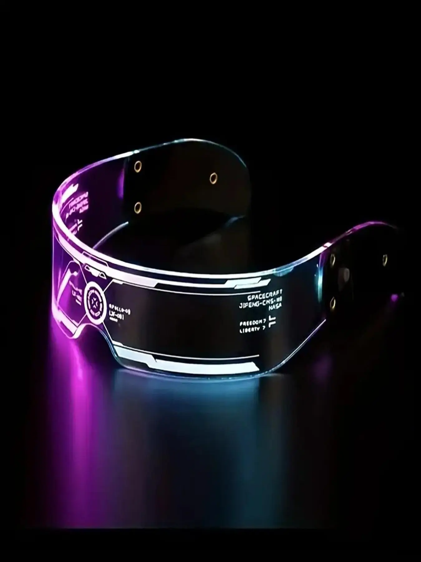 Future Technology Street Style Luminous Glow Party Accessories, 1 Pair Trendy Retro Eyeglasses, Fashionable Eyewear for Men & Women, Ideal for Daily Use, Party Event Props