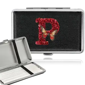 PU Cigarette Case Organizer, Cigar Box Storage, Travel Cigarette Case, Cigar Protective Cover, Portable and Durable, Fashion Container, Flowers, Rose