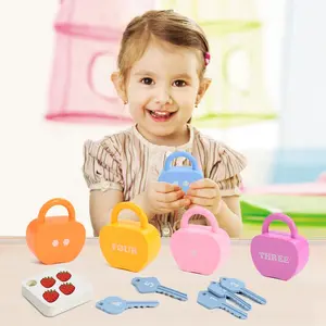20PCS Kids Alphabet Lock Key Toy Set Car Locks Montessori Educational Number Matching Homeschool Math Toys Baby Word Cognition Learning Tool