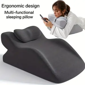 Ergonomic Bed Pillow for Pain Relief, Neck & Back Support Pillow, Multi-Use for Sleeping Reading Relaxing, Soft Washable Cover, Home Office Gift