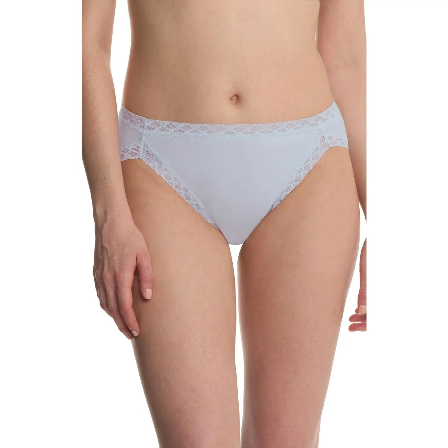 Blue Meadow French Cut Panties in Pima Cotton, Low Rise Classic Fit with Elastic Lace Trim for Everyday Wear, Leg, Fabric, Soft, Casual, Spandex, Panty, Basic, High Cut, Briefs, Low Waist, Lady