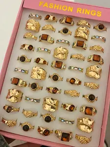 Women's Vintage Fashion Ring Set, Multicolor Artificial Gemstone, Stackable Open Rings, Perfect for Daily Wear and Parties, Bohemian Stackable Rings, Vintage Rings Jewelry