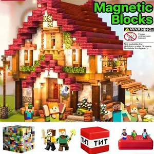 Tnt Storage Box My Block World Magnetic Blocks, Mini Magnet Building Blocks, Educational Toy for Kids, Creative Playset, Magnetic Building Cubes