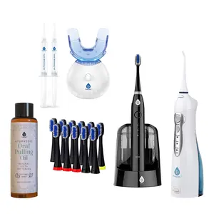 Pursonic Ultimate Oral Care Bundle – Smart Electric Toothbrush, Oral Irrigator, LED Whitening, and Ayurvedic Oil