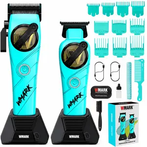 WMARK NG-8613 Professional Cordless Hair Clipper and Trimmer Set for Men, Rechargeable Barber Grooming Kit with Charging Base