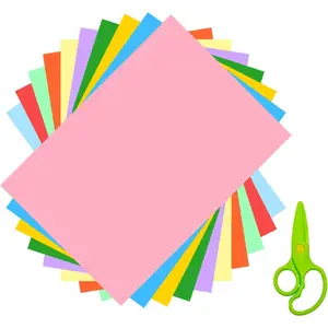 Construction Paper 100 Sheets Assorted Colors Bulk for Kids School Supplies A4 Copy Paper Preschool Classroom Supplies Elementary Great for Arts Painting Coloring Drawing Creating Crafts