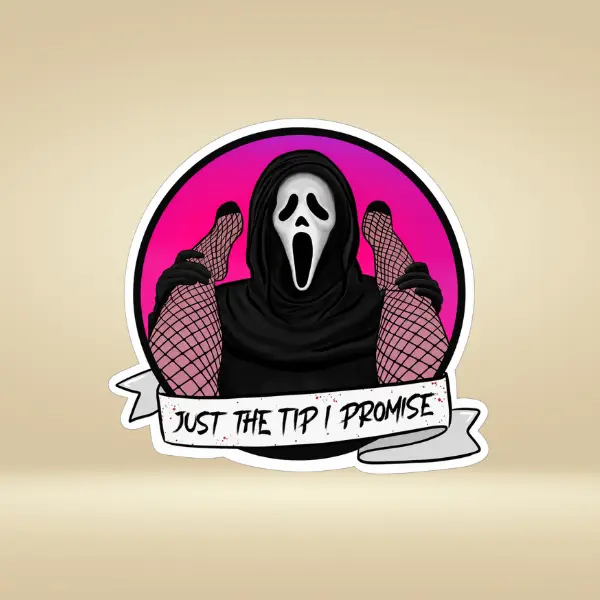 Halloween Ghost Face Sticker, Spooky Scream Mask Vinyl Decal, Horror Goth Sticker, Creepy Halloween Car Laptop Water Bottle Sticker