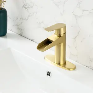 Single-Handle Waterfall Bathroom Faucet with Drain Assembly RX5001LSJ-1
