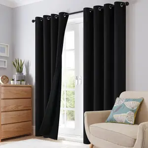 Blackout Thermal Curtains with Coating Insulated Lining, Ideal for Living Room & Bedroom, Enhances Privacy & Energy Efficiency