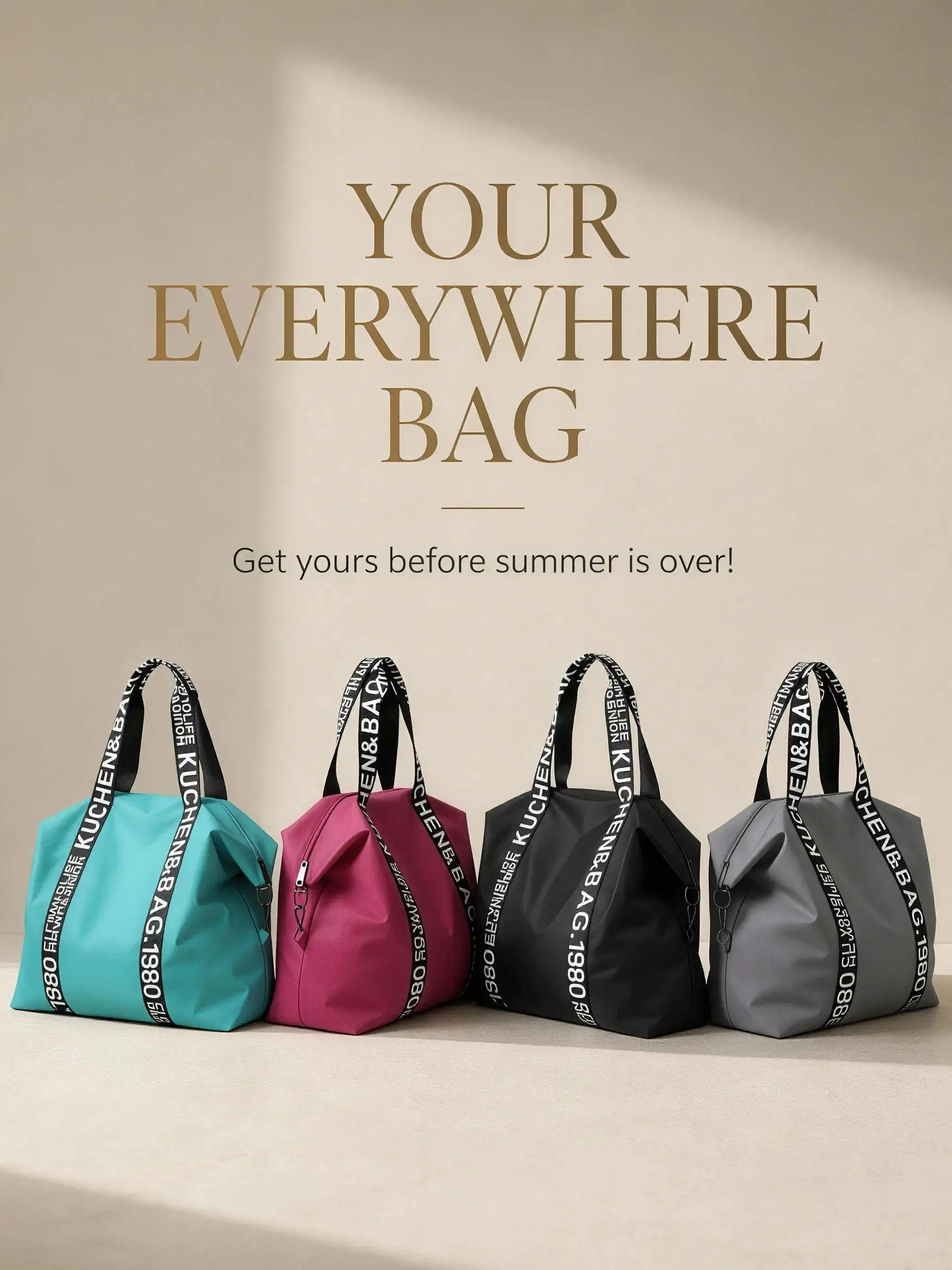 Women's Plain Nylon Large-Capacity Crossbody Tote Bag - Water-Repellent, Wide Strap, 2-Shape Versatile Design Women Purses for Travel, Gym, Work