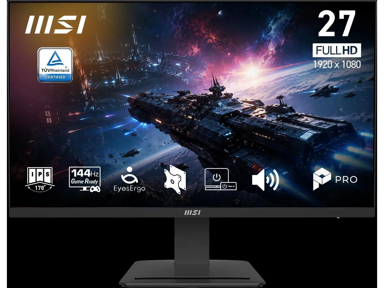 MSI 27 inch Full HD 144Hz IPS 1ms Built-in Speakers FHD Computer Monitor for both work and gaming PRO MP273 E14A
