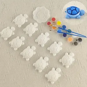 Mini Art Set 15-Piece Includes Turtle Models Brushes Palette Acrylic Paints, Perfect Gift for Beginners & Professionals, Ideal for Festive Gatherings, Art Supplies