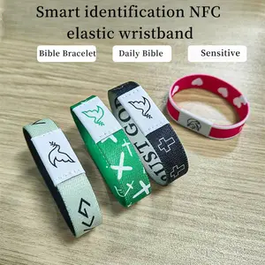 Elastic wristband customized fashion daily Bible verses smart identification NFC