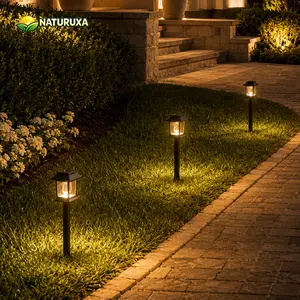 Naturuxa 12-Pack Solar Outdoor Pathway Lights, Waterproof Landscape Lighting for Path Walkway, Lawn Garden Outside Décor