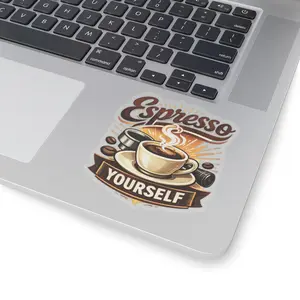 Espresso Yourself coffee cup Sticker | kiss-cut vinyl laptop decal