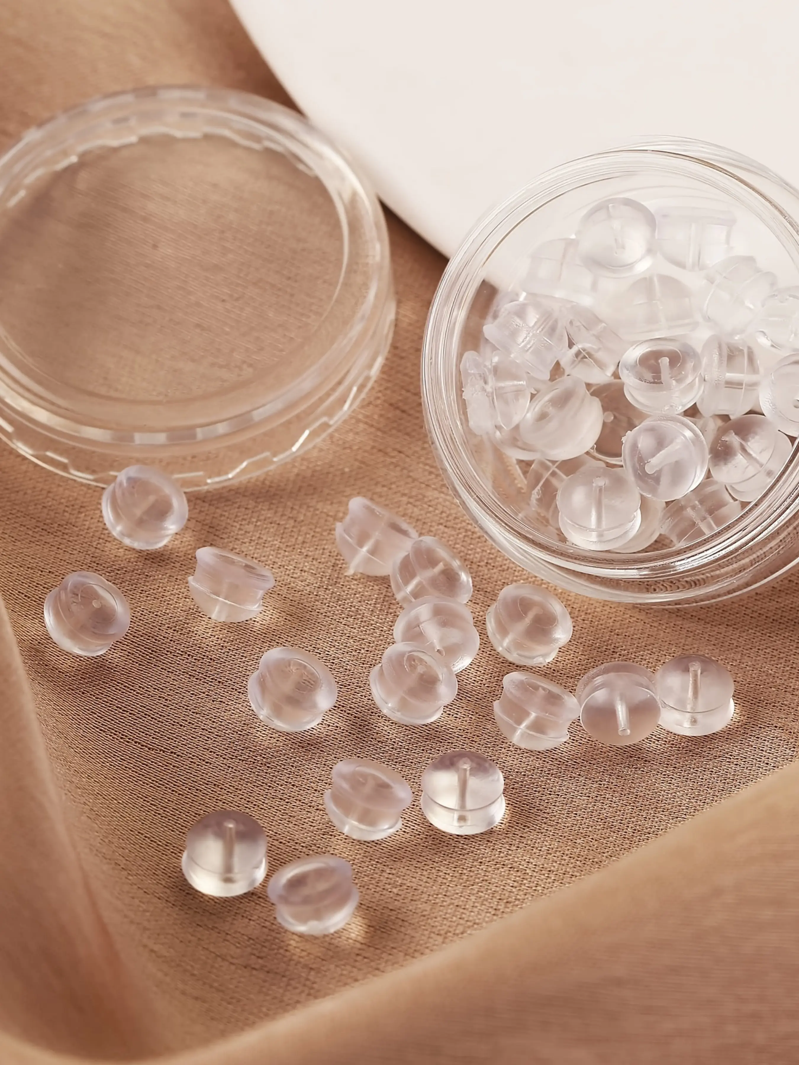 30pcs Hypoallergenic Silicone Earring Backs Replacements, Earring Backings, Soft Clear Rubber Stoppers for Studs, Comfortable & Secure Fit for Women, Includes Storage Container, Ear Accessories