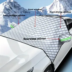 3-layer thickened car snow cover, extra-large car windshield cover, snow and frost protection, parasol protector