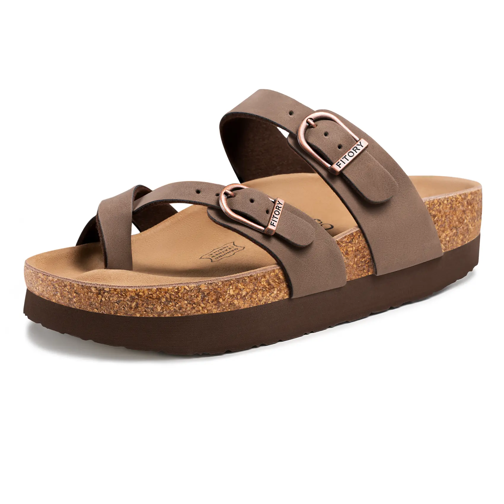 FITORY Balance II Basic Women's Blocky Platform Sandals - Open Toe Walking Shoes with Adjustable Buckling Straps, Breathable Lightweight EVA Footwear for Chic Street, Casual Wear
