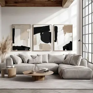3-Piece Wall Art Set, Abstract Gallery Wall Art, Canvas Wall Art, Minimalist Posters, Modern Bedroom Decor, Neutral Color Prints