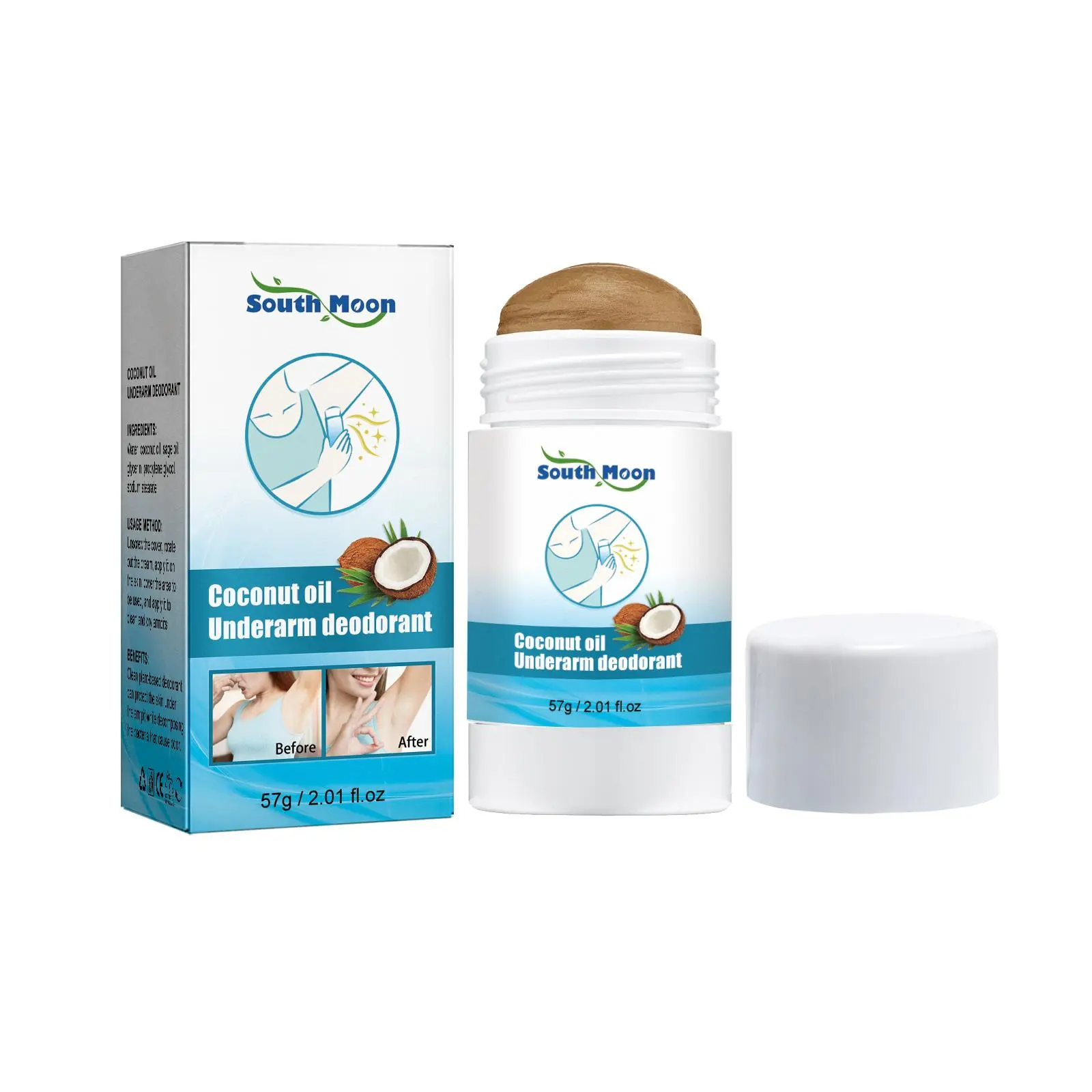 South Moon Armpit Antiperspirant Balm - Lightens Underarm Odor, Comfort Under Arm, Body Care, and Hair Removal Cream with Whitening