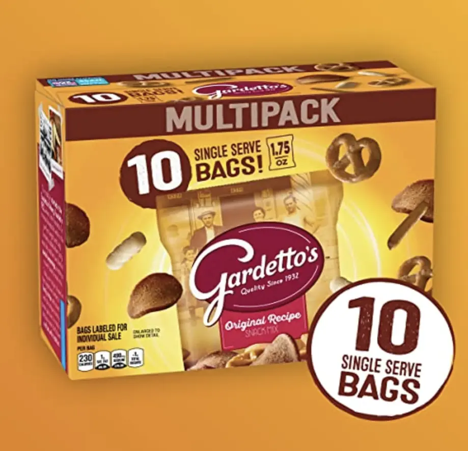 Original Recipe Snack Mix, Crunchy Breadsticks, Pretzels & Roasted Rye Chips, Kosher Snacks Multipack, 10 Single-Serve Bags, Individually Wrapped Party & Family Pack, 17.5 oz Bulk Box