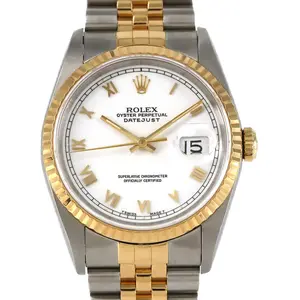 Pre-owned ROLEX Stainless Small Leather Goods Datejust Steel Yellow Gold