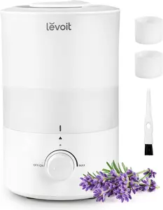 LEVOIT Dual 150 Humidifiers for Bedroom, Quiet (3L Water Tank) Cool Mist Top Fill Essential Oil Diffuser for Home Large Room, 360° Nozzle