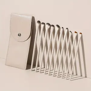 8/10-Piece Cloud-Ceramic Eye Brush Set – Ultra-Soft Fiber, Soft Cosmetic Brushes, Precise Lid, Crease, Liner & Brow Blending, Beginner-Friendly, Odor-Free, ABS Pearl Handle, Gift-Read