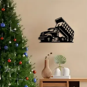 1pc Vintage Industrial Dump Truck Metal Wall Art, Vintage Industrial Dump Truck Statue Mural, Perfect for Garage, Workshop, Patio Wall Decor, Christmas Decor, Ideal Gift for Truck Drivers Halloween Christmas decorations