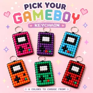 Handmade Retro Gameboy Beaded Keychain, Stylish Handmade Keychain with Unique Design, Practical Casual Fashion Accessory for Daily Use