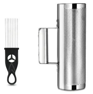 Guiro Instrument Stainless Steel Guiro 8" 3" Professional Metal Percussion Shaker with Scraper, Band Accompaniment Sand Hammer Guiro Latin Instruments for Live Performance
