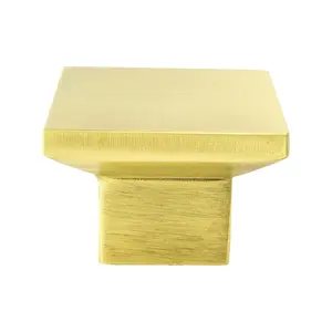 212 MAIN Berenson Elevate Square Door Knob - Satin Gold, Contemporary Aluminum Door Hardware for Home Use