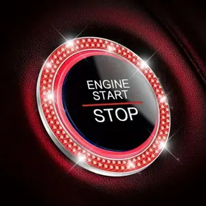 1 Piece Car Bling Engine Starting Ring Decal，Car One-Key Start Button Cover，Key Ignition Knob Bling Ring