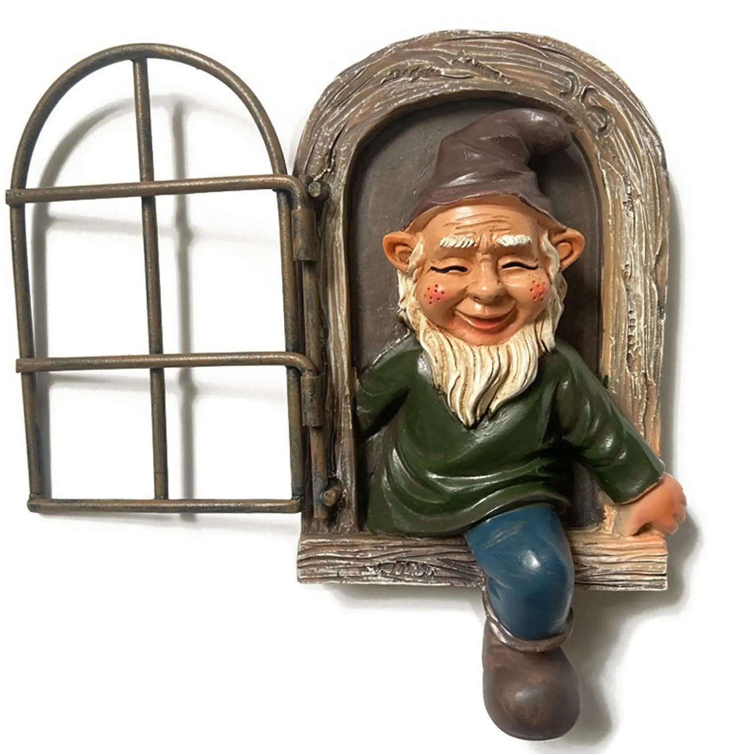 Outdoor Garden Gnome Resin Figurine, Cartoon Beard Dwarf Statue, Patio Decoration Craft, UV Resistant, Weatherproof Statue, Perfect for Yard, Garden, Balcony