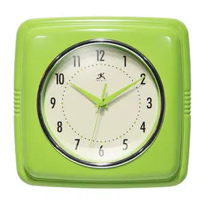 Infinity Instruments 9" Retro Silent Kitchen Clock