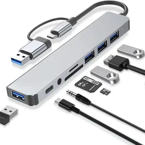 USB-C HUB Splitter USB Data Adapter Extension Type-C 2.0, USB 3.0 HUB for Laptops, Multiport Charging & Syncing Solution, USB Port Adapters
