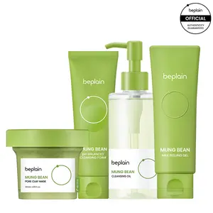 [beplain official] Ultimate Cleansing Reset Skin Detox Recipe | Mung Bean Cleansing Oil + Foam+ Peeling gel+ Clay Mask | Moisturizing Kit