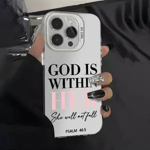 God Is Within Her Inspirational Christian Phone Case for iPhone 17 16 15 14 13 12 11 Plus Pro Max Bible Gift Anti-Yellowing Fingerprint-Resistant Hard-Shell Protection