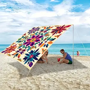 72x118in large size, 1 piece Bohemian mandala pattern gradient outdoor sunshade curtain - thickened for sun protection, easy to install and store, suitable for garden, courtyard, poolside for 6 people (excluding stand), outdoor sunshade