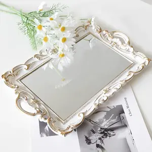 Vintage Retro Style Decorative Tray, Plastic Mirror Stand, Sweet Treats Display, Wedding Props, DIY Craft, Home Decoration