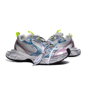 New Thick Sole Dad Shoes Fashion Casual Sporty Women's Breathable Height Increasing Sneakers, Round Toe Mesh PU Leather Low Top All Seasons Lace Up Sneaker